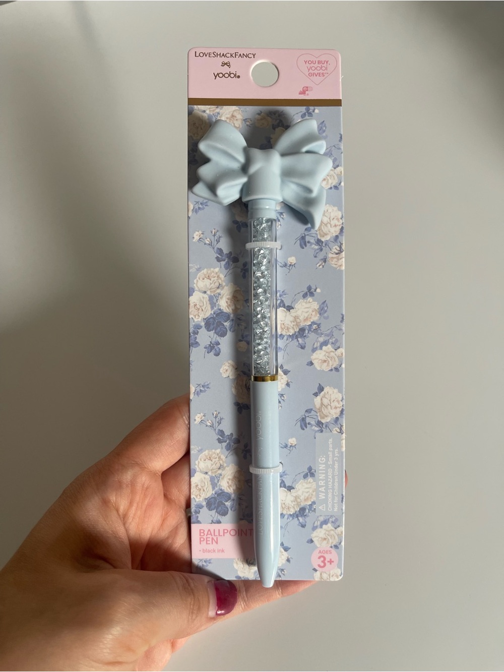 LoveShackFancy x Yoobi collab blooming heirloom ballpoint pen, black ink